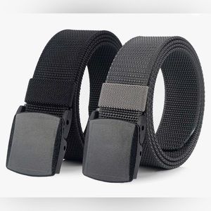 HOANAN 2 Pack Nylon Belts for Men, Heavy Duty Thick Nylon Web